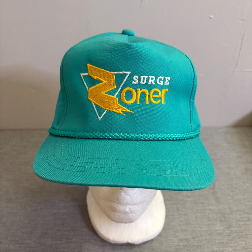 Yupoong Showcase Hat Mens OSFA Teal Surge Zoner Vintage 90s Retro Snapback Rope